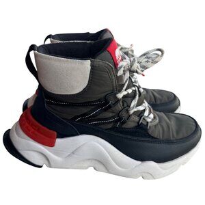 Sorel Kinetic RNEGD Insulated Waterproof Boots Womens 7.5 Black /Red NL4593-326